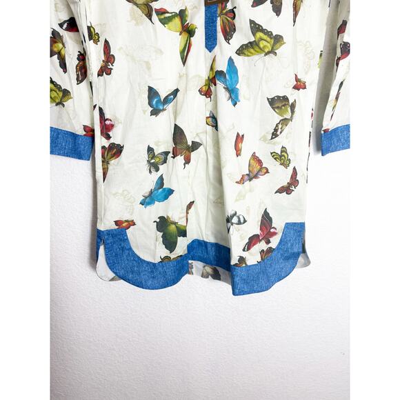 NWT Jim Thompson Button Down Tunic Size 6 Butterfly Print Cotton Lightweight - Picture 8 of 12
